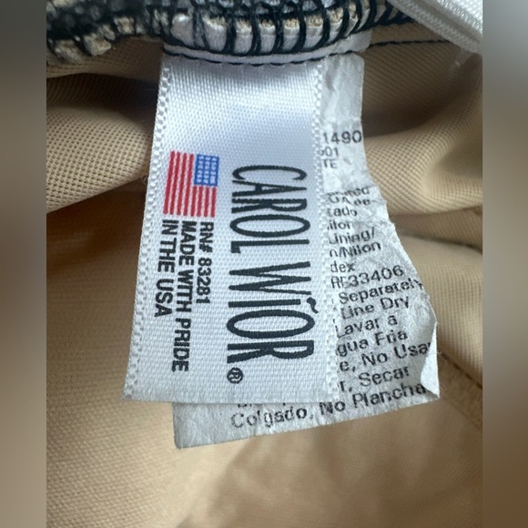 NWT Vtg Carol Wior Size 14 Slimsuit Piece USA Swimsuit Underwire Versatile Strap - Picture 6 of 7